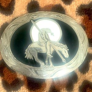 COPY - Native sterling black onyx belt buckle